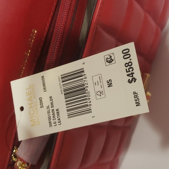 233- Michael Kors Women's Crosbody Crimson Red Color NWT - Picture 11 of 14
